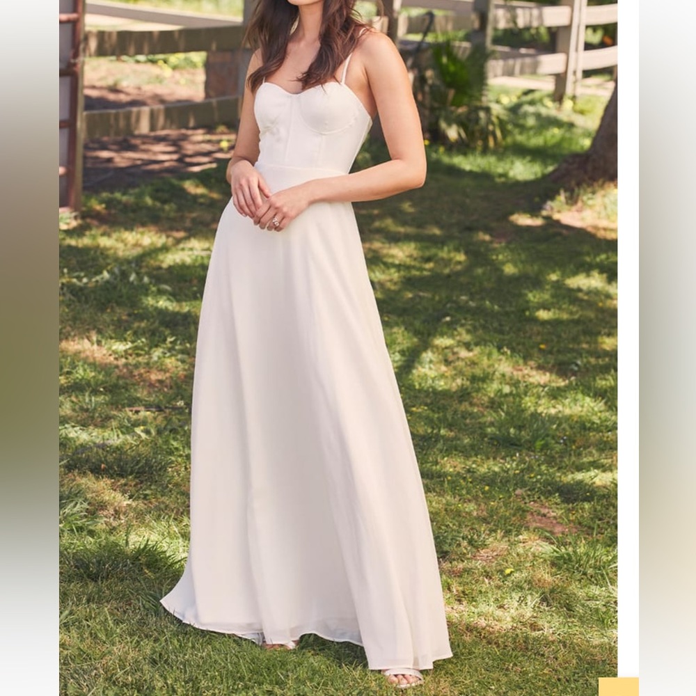 Lulu best part of me cream satin bustier dress